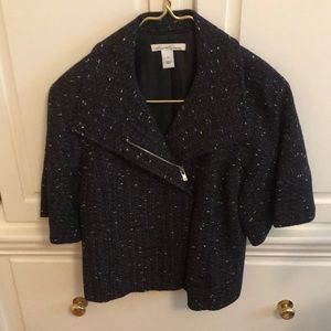 Kenneth Cole black w/ white “tweed” short sleeve jacket.